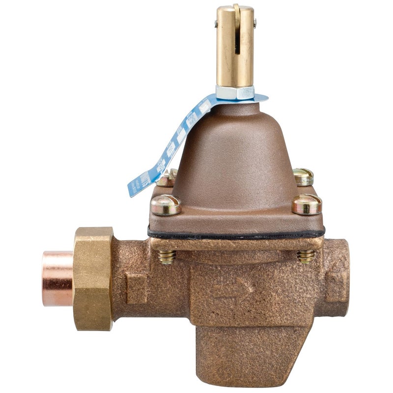 Watts SB1156F Bronze High Capacity Water Feed Regulator, 1/2 Inch, Union Solder Inlet Connection, With Purge Lever and Stainless Steel Strainer, Tight Seating Check Valve - Image 1